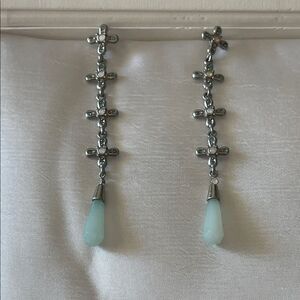 Elegant Silver and Blue Drop Earrings